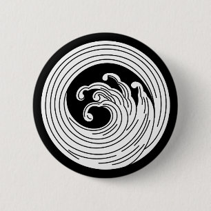 Draaikolkachtige golfcirkel ronde button 5,7 cm