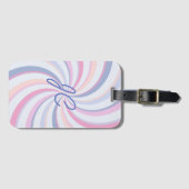 Draaikolken Roze Blauw Perzik Bagagelabel (Voorkant (horizontaal))