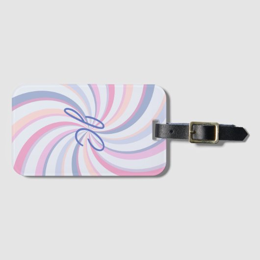 Draaikolken Roze Blauw Perzik Bagagelabel (Voorkant (horizontaal))