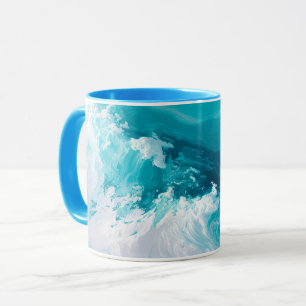 Draaikolken Turquoise Golven Abstracte Oceaangolfk Mok