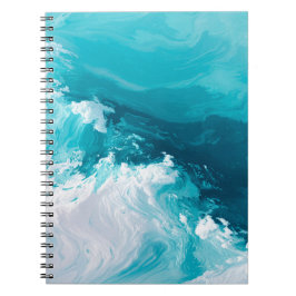 Draaikolken Turquoise Golven Abstracte Oceaangolfk Notitieboek