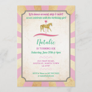 Draaimolen Paardrijfeest Uitnodiging Kermis Verjaa