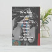 Draaimolenpaard met vurige kleuren Zwart-Wit Feest Kaart (Staand voorkant)