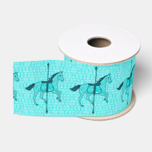 Draaimolenpaard - Turquoise en Aqua Grosgrain Lint