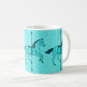 Draaimolenpaard - Turquoise en Aqua Koffiemok (Voorkant rechts)