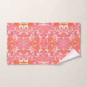 Draaipatroon in roze, Sinaasappel en crème Bad Handdoek (Handdoek)