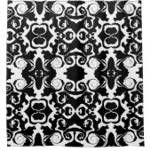 Draaipatroon in zwart-wit douchegordijn (Voorkant)