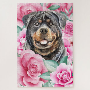 Draairoze roze waterverf roze roze roze roze legpuzzel