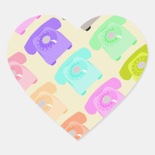  draaischijftelefoon hart sticker