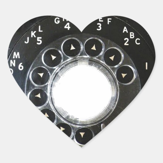 Draaischijftelefoon Hart Sticker (Voorkant)