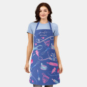 Draaiswerktuigen en gereedschap voor roze blauwe m schort (Gedragen)