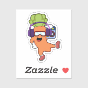 Draait bij Muziek met hoofdtelefoon Sticker