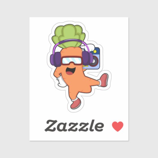 Draait bij Muziek met hoofdtelefoon Sticker (Vel)