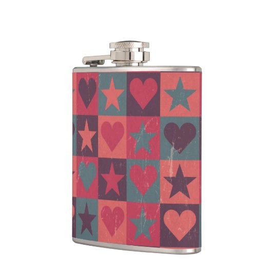 Draait en sterren roze heupfles (Links)