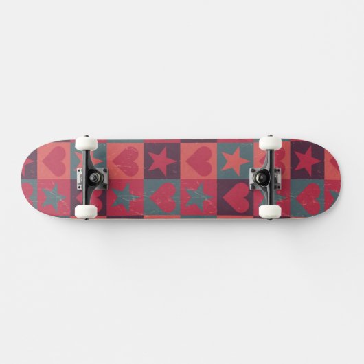 Draait en sterren roze skateboard (Horizontaal)