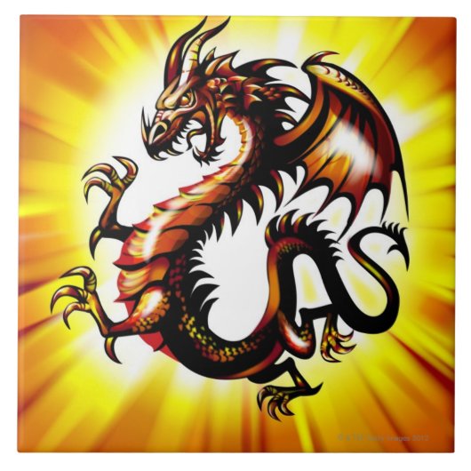 Draak 3 tegeltje (Voorkant)