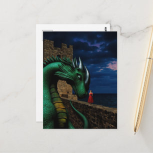 Draak bij het Kasteel Briefkaart