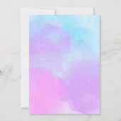 Draak Blauw Roze Verjaardagsfeest Kaart (Achterkant)