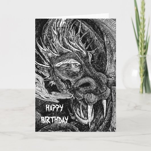 Draak de "Gelukkige van de de groetenkaart van de Kaart (Voorkant)