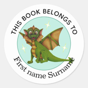 Draak Dit boek is van Gepersonaliseerd Ronde Sticker