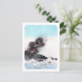 Draak en berg Fuji Briefkaart (Staand voorkant)