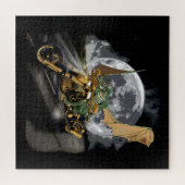 Draak en moon Fantasy Jigzaag Puzzle slepen en ren Legpuzzel (Horizontaal)