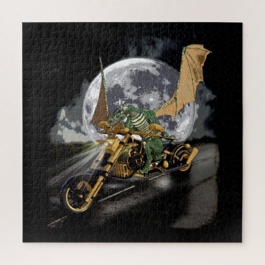Draak en moon Fantasy Jigzaag Puzzle slepen en ren Legpuzzel (Verticaal)