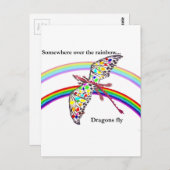Draak en regenboog briefkaart (Voorkant / Achterkant)