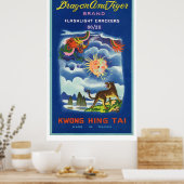Draak en tijger ( Chinese Firecracker) Poster (Keuken)