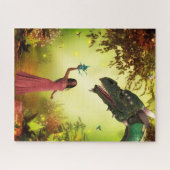 Draak en vrouwen legpuzzel (Horizontaal)