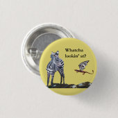 Draak en Zebra Ronde Button 3,2 Cm (Voorkant /achterkant)