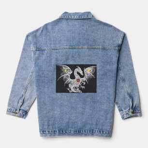 Draak geborduurd Denim Delight: Vrouwen jas Denim Jacket