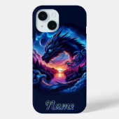 Draak gesilhouet tegen een levendige zonsondergang Case-Mate iPhone case (Achterkant)