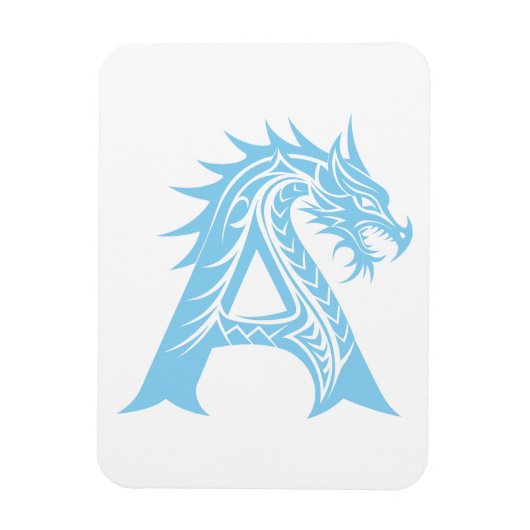 Draak gestileerde letter A, drakenalfabet, monogra Magneet (Verticaal)