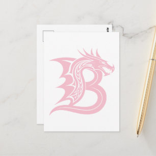 Draak gestileerde letter B, drakenalfabet, monogra Briefkaart