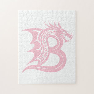 Draak gestileerde letter B, drakenalfabet, monogra Legpuzzel
