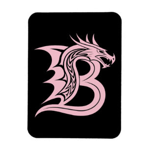 Draak gestileerde letter B, drakenalfabet, monogra Magneet