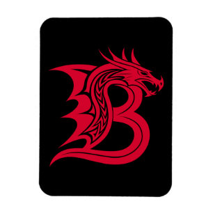 Draak gestileerde letter B, drakenalfabet, monogra Magneet
