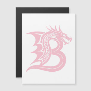 Draak gestileerde letter B, drakenalfabet, monogra Magnetische Uitnodiging