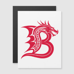 Draak gestileerde letter B, drakenalfabet, monogra Magnetische Uitnodiging