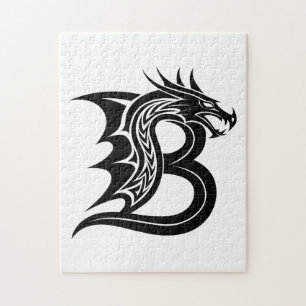 Draak gestileerde letter B, Drakonalfabet, Monogra Legpuzzel