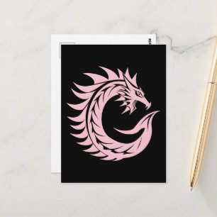 Draak gestileerde letter C, drakenalfabet, monogra Briefkaart