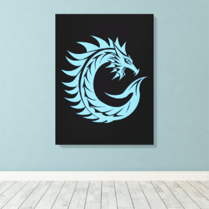 Draak gestileerde letter C, drakenalfabet, monogra Canvas Afdruk