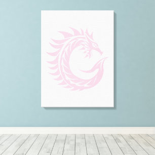 Draak gestileerde letter C, drakenalfabet, monogra Canvas Afdruk