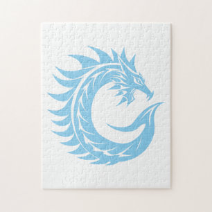 Draak gestileerde letter C, drakenalfabet, monogra Legpuzzel