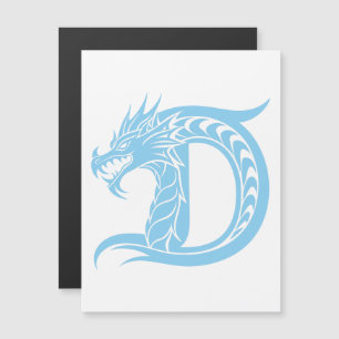 Draak gestileerde letter D, drakenalfabet, monogra Magnetische Uitnodiging