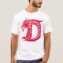 Draak gestileerde letter D, drakenalfabet, monogra
