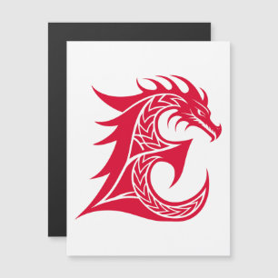 Draak gestileerde letter E, drakenalfabet, monogra Magnetische Uitnodiging
