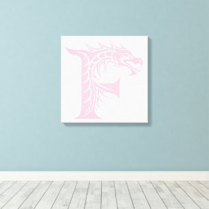 Draak gestileerde letter F, drakenalfabet, monogra Canvas Afdruk