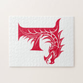 Draak gestileerde letter F, drakenalfabet, monogra Legpuzzel (Horizontaal)